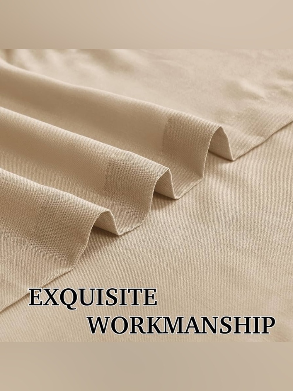 RYB HOME Camel Linen Sheer Curtains - Picture 4 of 8